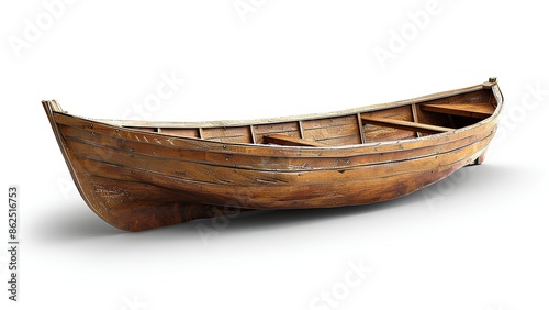 old wooden boat isolated