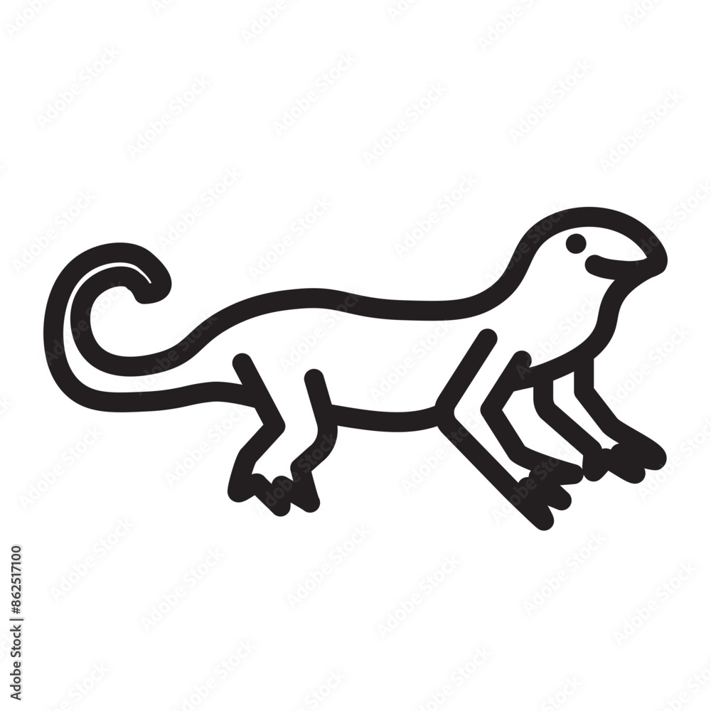 Obraz premium Newt Vector Line Icon Design