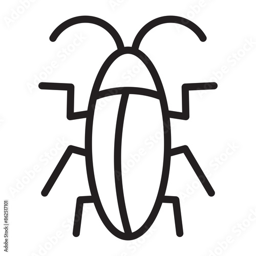 Cockroach Vector Line Icon Design