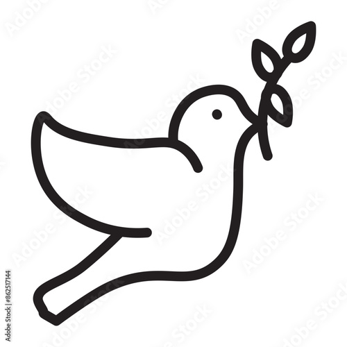 Dove Vector Line Icon Design