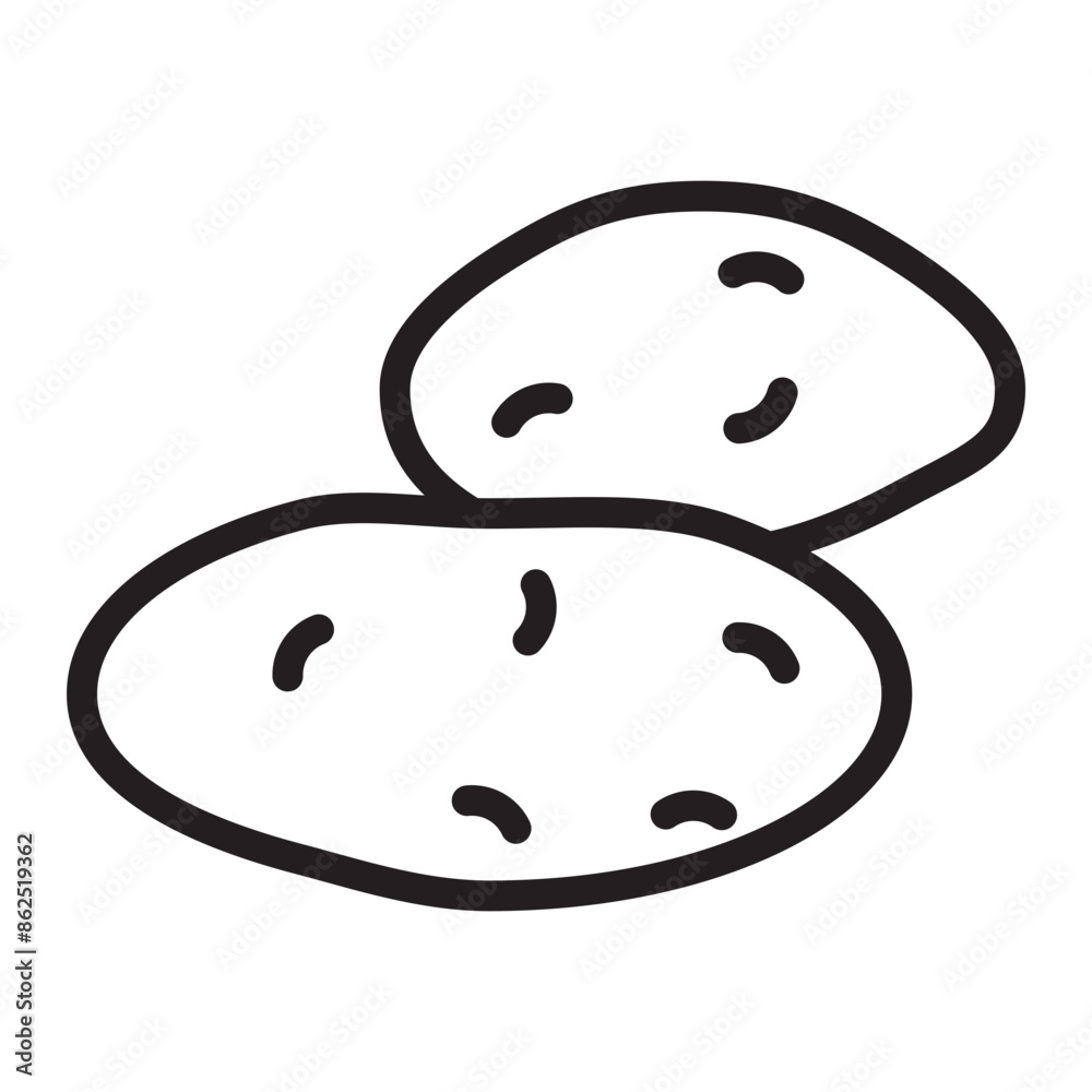Potato Vector Line Icon Design