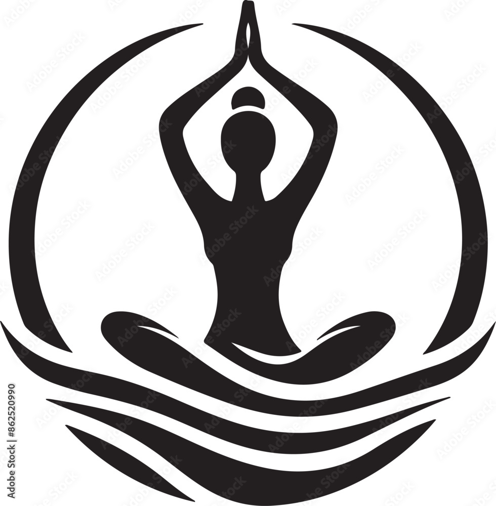 Yoga logo icon silhouette vector art design Yoga logo icon silhouette vector art design