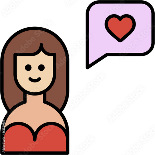 female, chat, heart , love and romance, miscellaneous, valentines day, valentine Icon