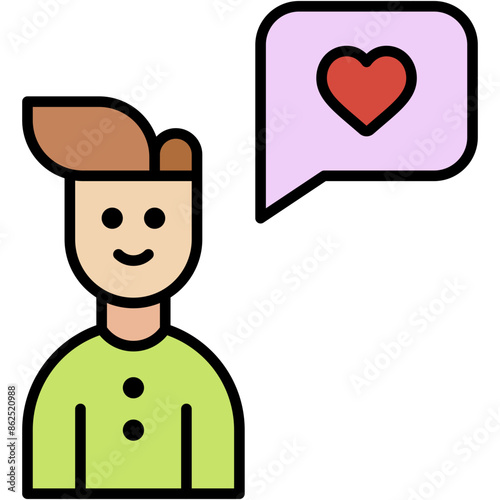male, chat, heart , love and romance, miscellaneous, valentines day, valentine Icon