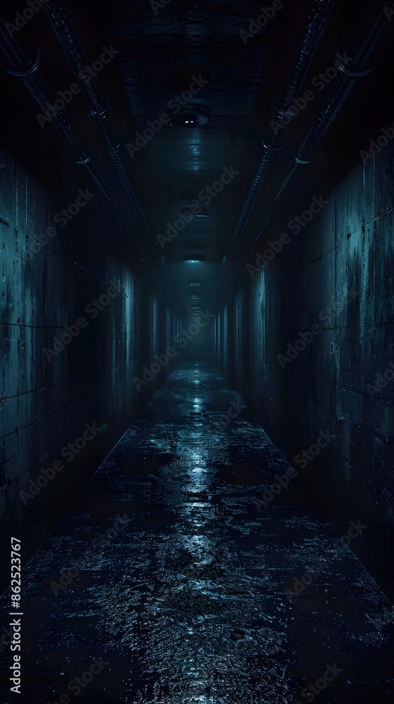 Eerie,Moody Walkways in an Abandoned Industrial Complex with Flickering Lighting and a Aesthetic Eerie,Moody Walkways in an Abandoned Industrial Complex with Flickering Lighting and a Aesthetic