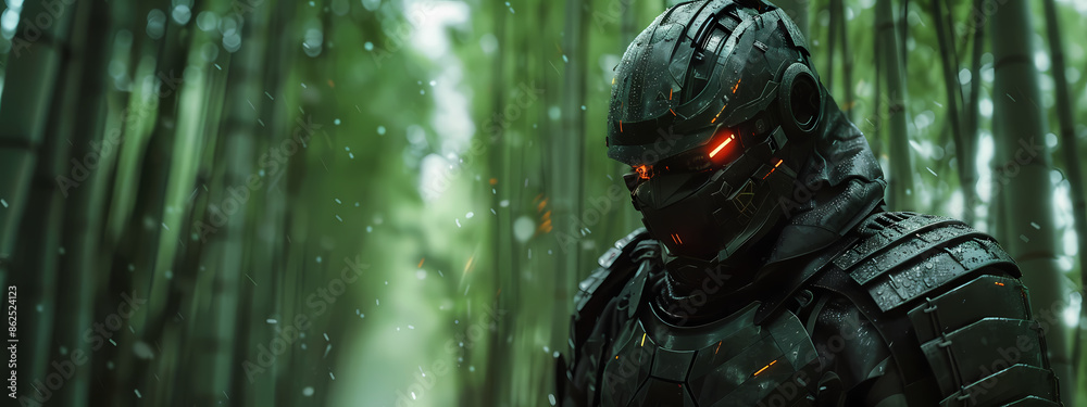Cyber Ninja in Bamboo Forest Cyber Ninja in Bamboo Forest
