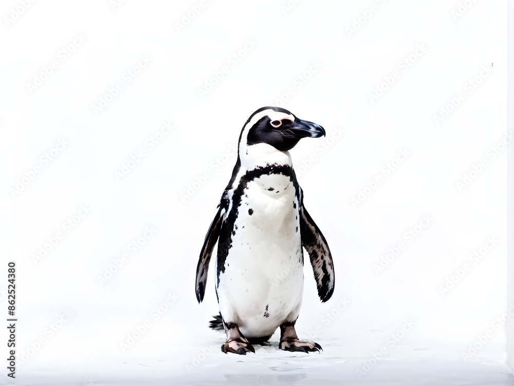 Humboldt penguin standing on white background. Humboldt penguin standing on white background.
