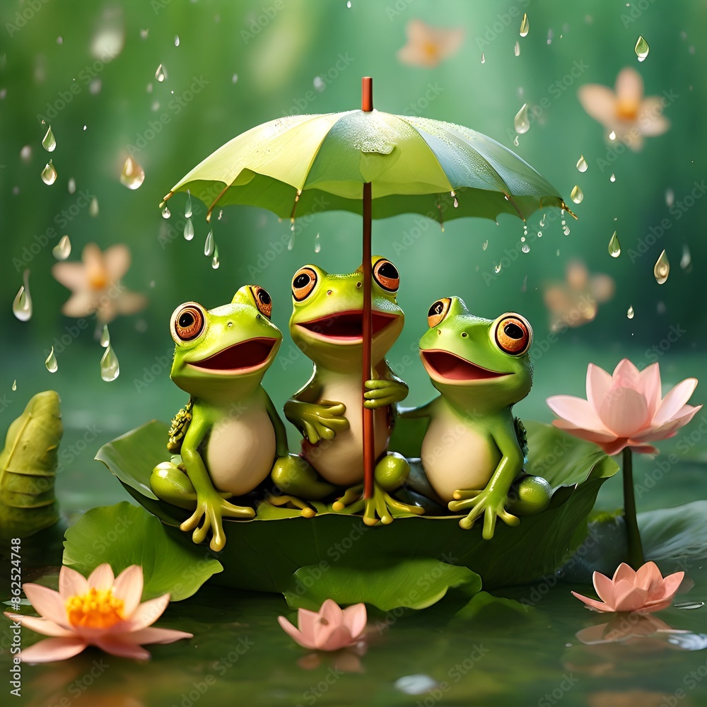 Fototapeta premium frog on the leaf