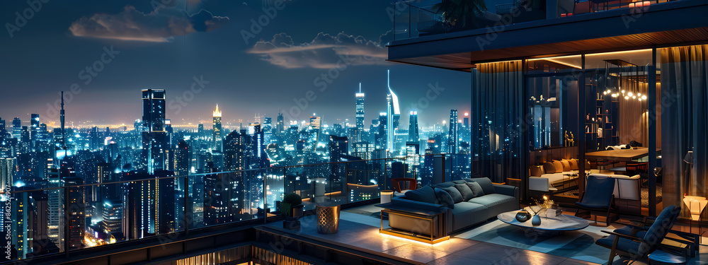 Obraz premium Urban Rooftop View