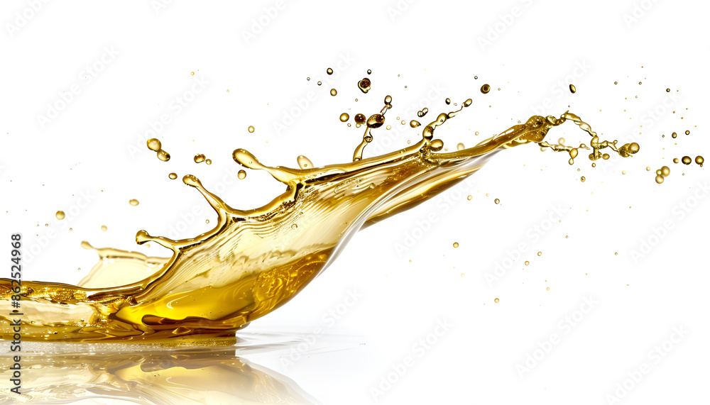 Splash of cooking oil isolated on white Splash of cooking oil isolated on white