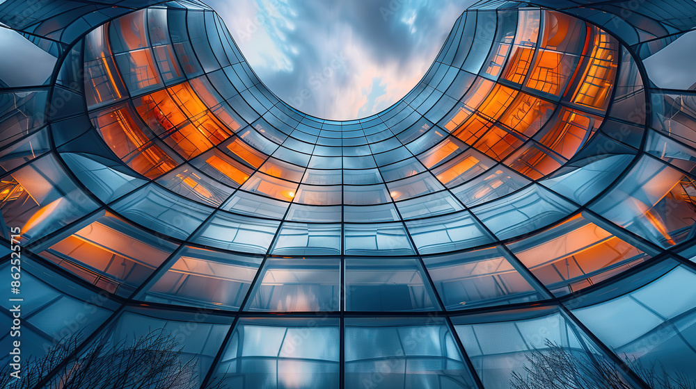Naklejka premium Modern architectural glass facade