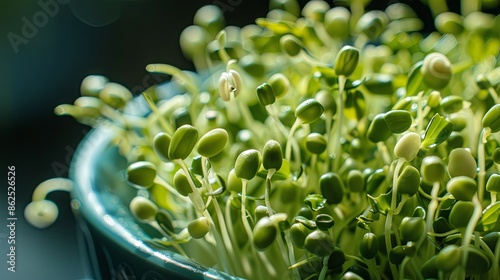 Microgreens in a pot for healthy cooking