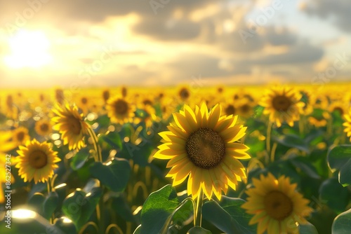 sun flower field by generative ai