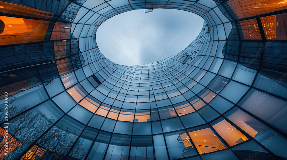 Naklejka premium Modern architectural glass facade