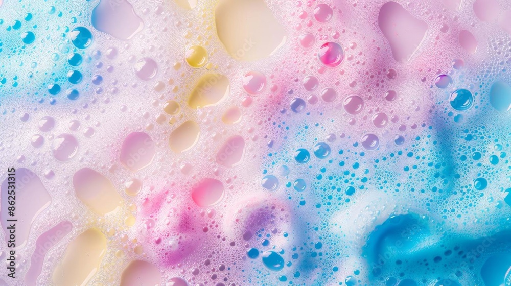 Colorful soap foam with vibrant bubbles in pastel hues, creating a whimsical and dreamy texture, perfect for abstract and background designs. Colorful soap foam with vibrant bubbles in pastel hues, creating a whimsical and dreamy texture, perfect for abstract and background designs.