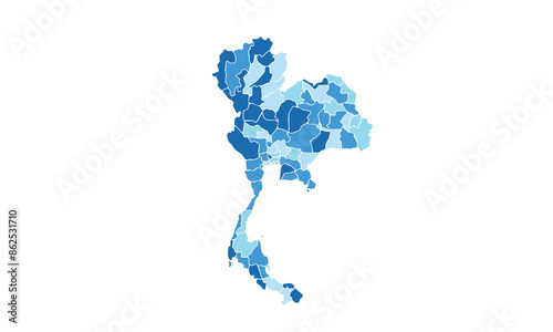 Map of Thailand  isolated modern colorful style. for website layouts, background, education, precise, customizable, Travel worldwide, map silhouette backdrop, earth geography, political, reports.