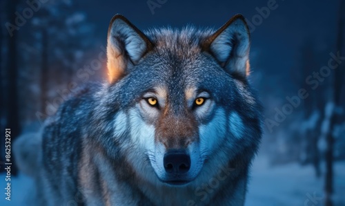 Portrait of wolf on nature background. Polar wolf. © eartist85