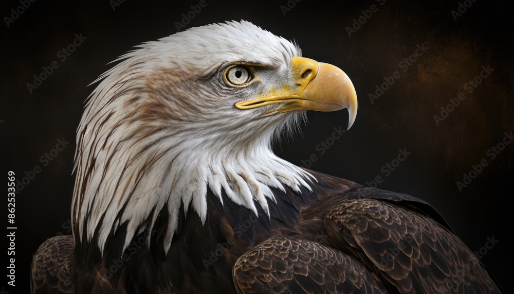 Obraz premium American bald eagle head portrait