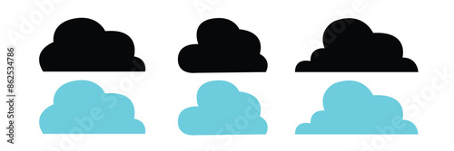 Cloud computing icon. Line, glyph and filled outline colorful version, abstract cloud outline and filled vector sign. Symbol, logo illustration. Different style icons set. Vector graphics in eps 10.