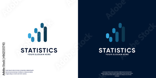 simple logo bar chart, investment analysis, logo design element.