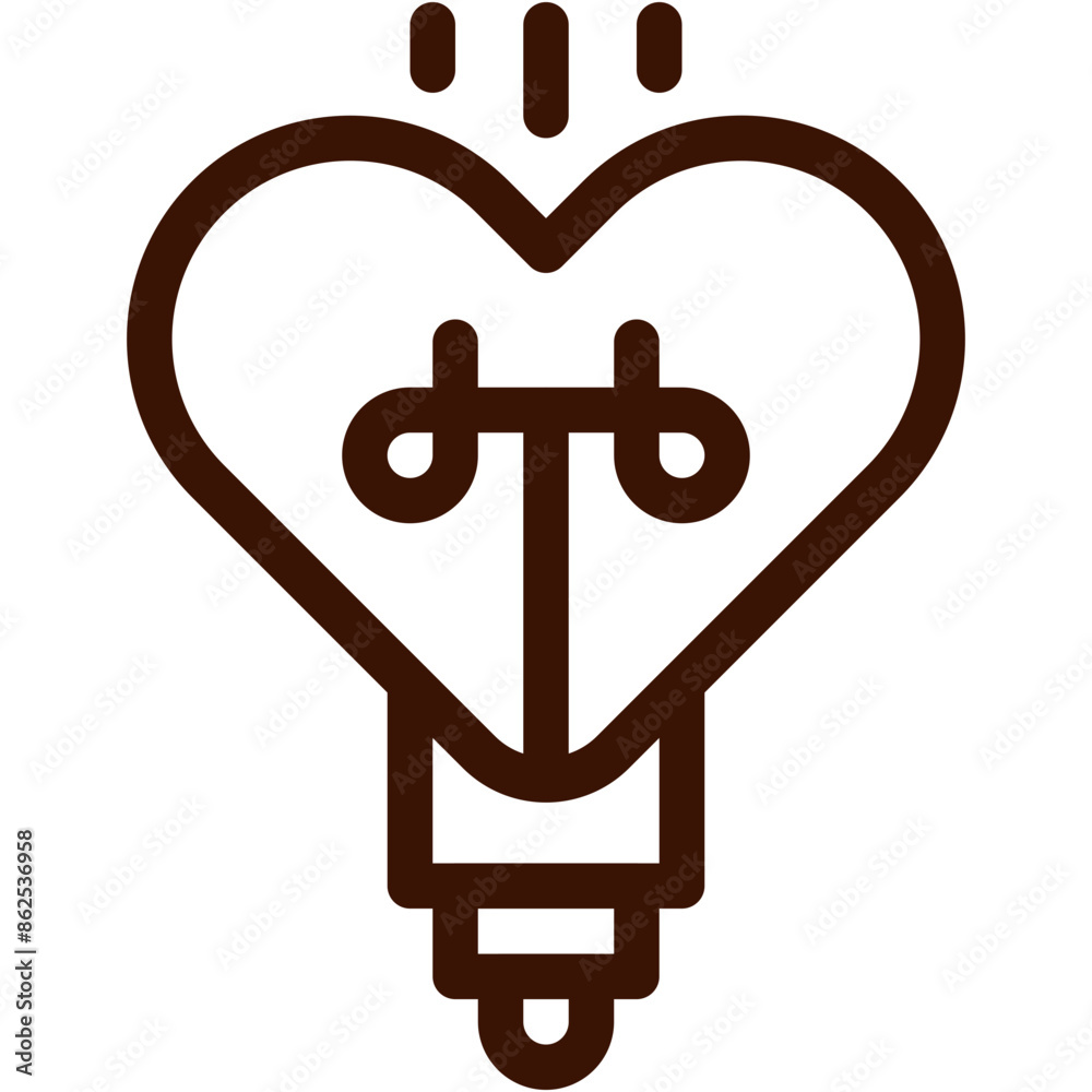 light, bulb, heart, love, romance Icon light, bulb, heart, love, romance Icon