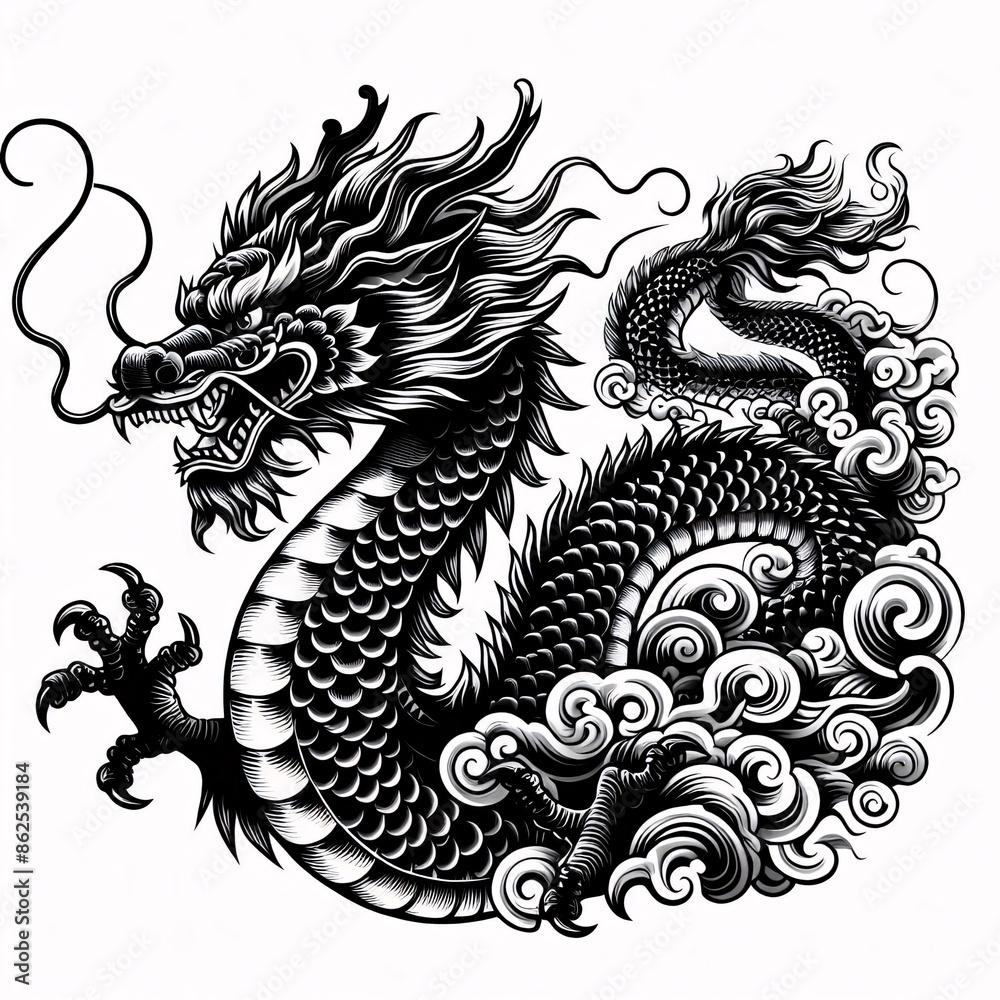Majestic Chinese Dragon Illustration Majestic Chinese Dragon Illustration