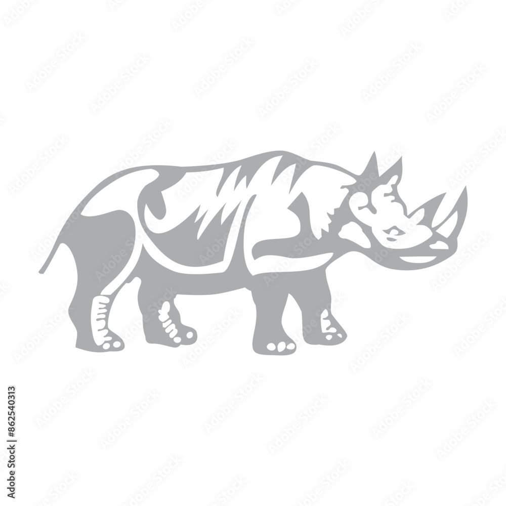 Fototapeta premium Make a Professional Rhino Vector Art