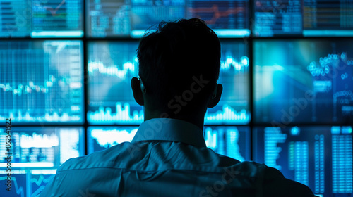 A financial analyst using data to model financial scenarios.