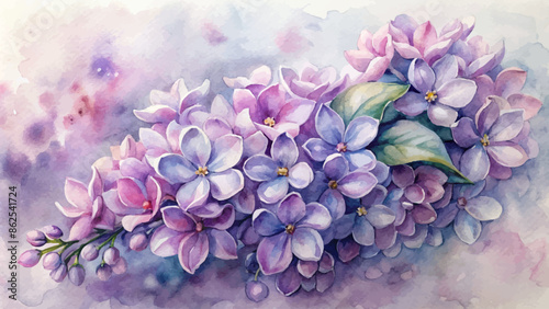 A beautiful syringa watercolor background