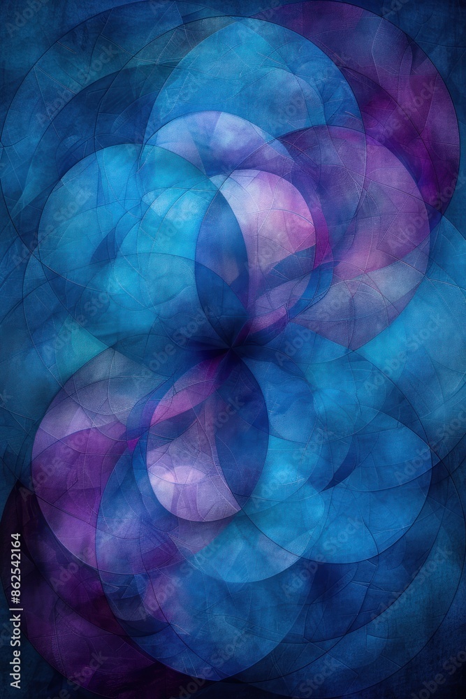 Fototapeta premium Abstract Blue and Purple Geometric Pattern
