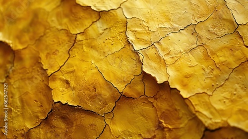 Close-Up of Cracked Golden Venetian Plaster