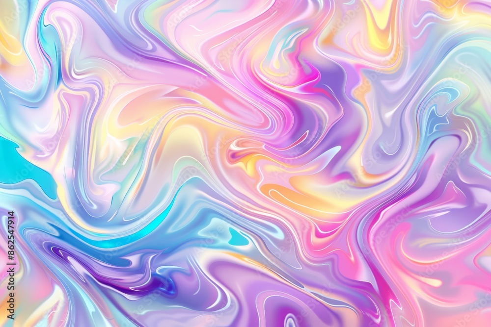 Obraz premium Vibrant abstract swirls of pastel colors liquid background