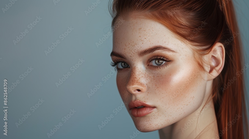 Naklejka premium The woman with freckles