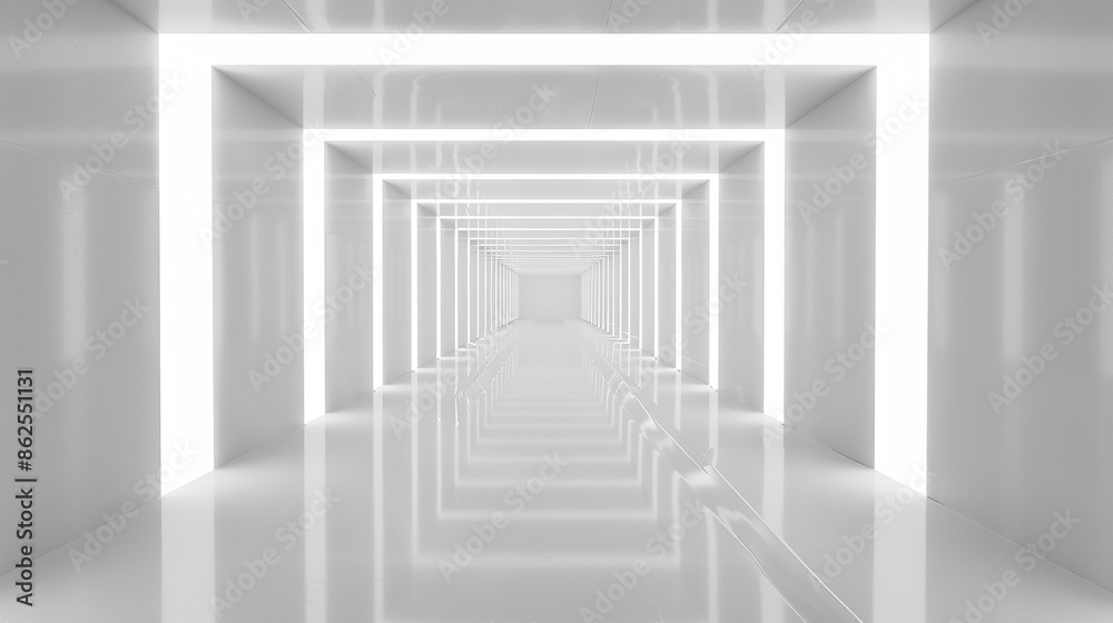 white 3d room light abstract space techno background
