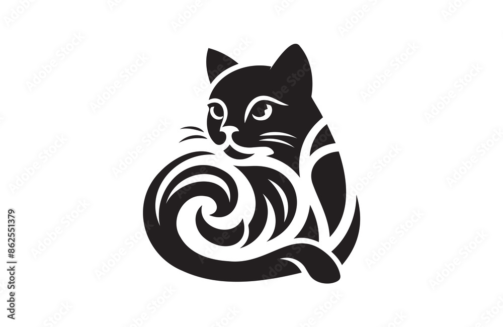 Obraz premium vector of a cat icon on white background