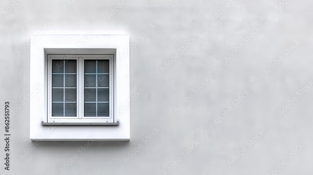 Fototapeta premium Create a minimalistic architectural photograph with negative space, featuring a single window
