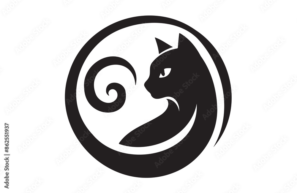 vector of a cat icon on white background vector of a cat icon on white background