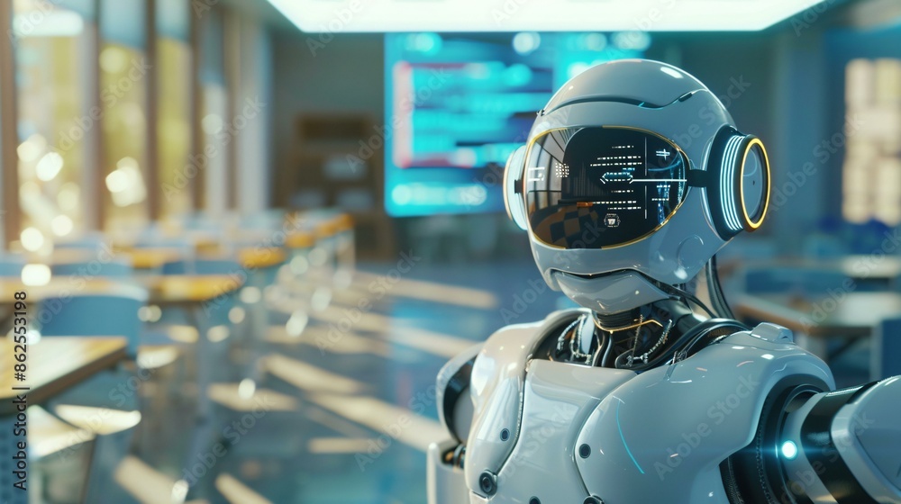 Virtual Learning Robot AI in education virtual classrooms and personalized learning with ...