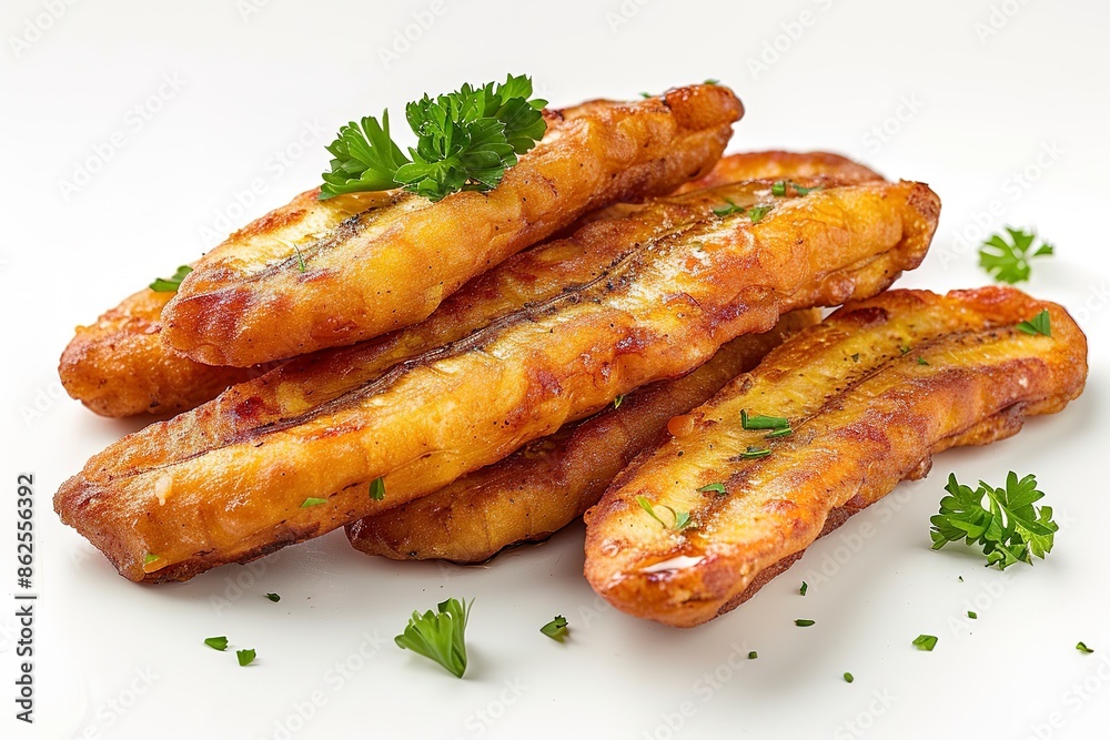photo of Fried Banana, solid white background photo of Fried Banana, solid white background