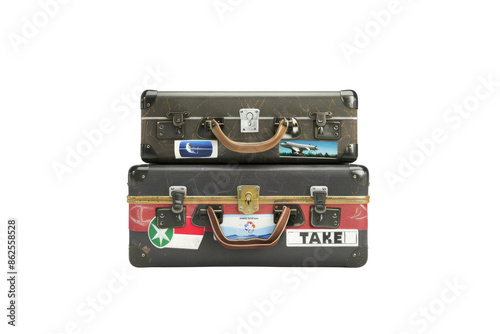 Vintage Suitcases with Stickers