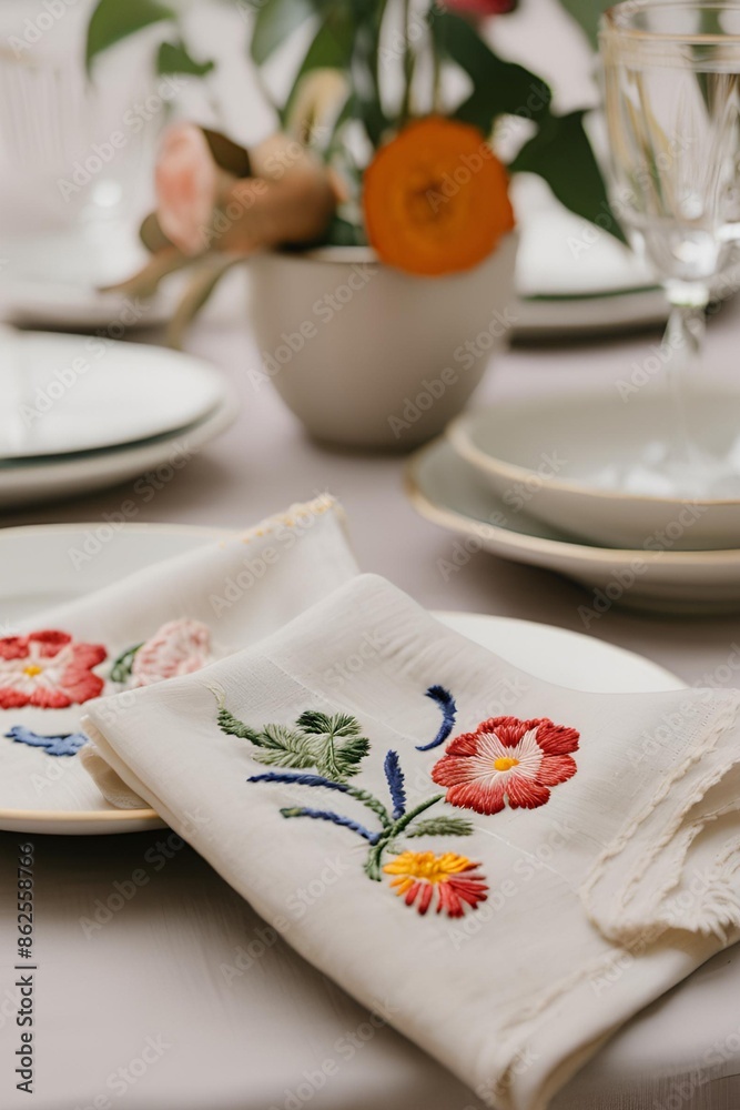 table setting with flowers table setting with flowers