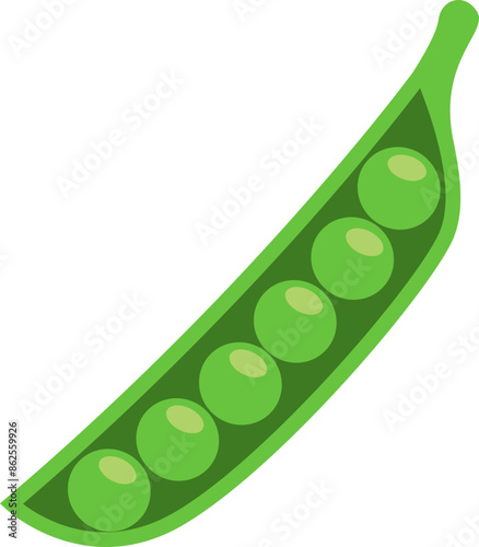 Pea Vegetable Flat Sticker Design