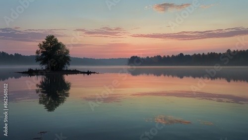Serene Lake Sunrise