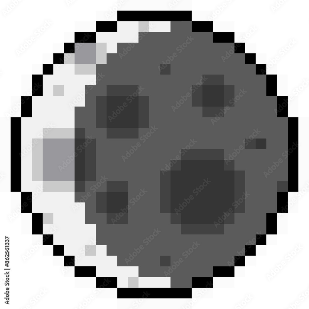 Pixel art crescen moon Pixel art crescen moon