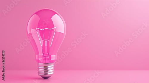 A close-up shot of a pink lightbulb glowing softly, set against a minimalist backdrop. The image symbolizes ideas, innovation, and creative thinking, perfect for projects related to technology or
