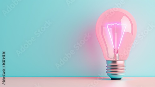 An artistic composition featuring a neon lightbulb in a minimalist setting, with soft lighting that creates a tranquil and introspective mood. The image offers plenty of copy space for adding text or