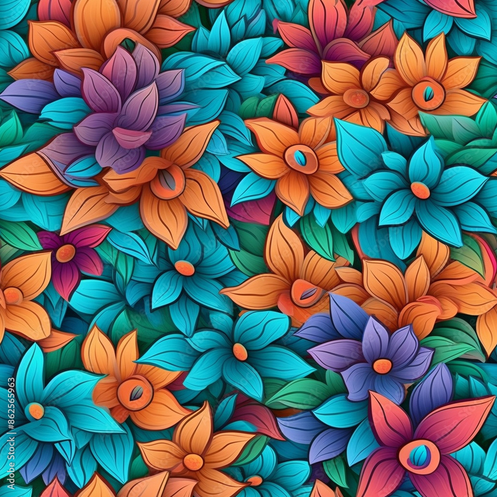 Colorful flower texture, seamless patterns. Colorful flower texture, seamless patterns.