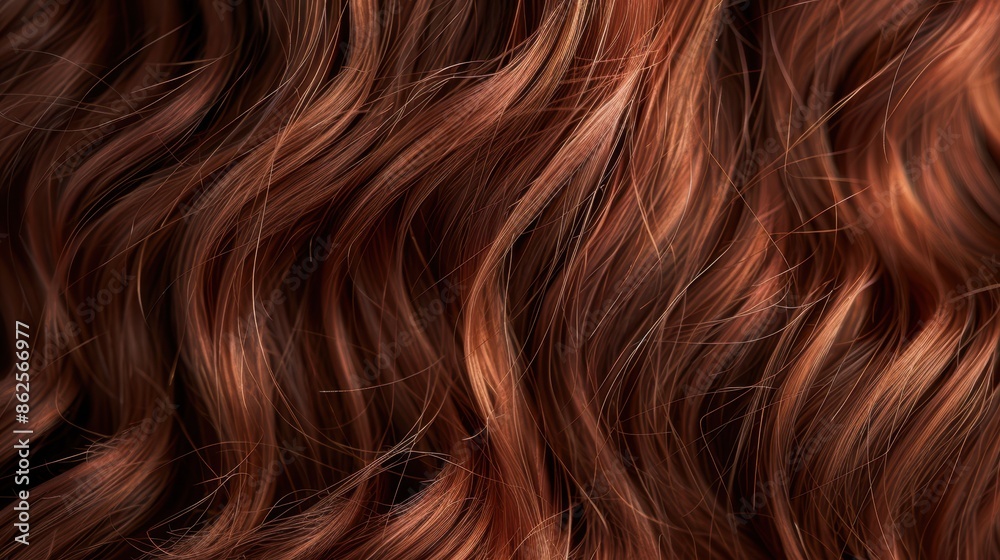 The wavy red hair strands The wavy red hair strands