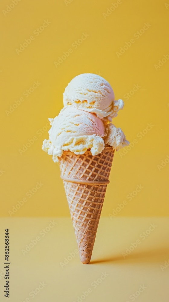 A delicious vanilla ice cream cone is the perfect treat for any day. A delicious vanilla ice cream cone is the perfect treat for any day.
