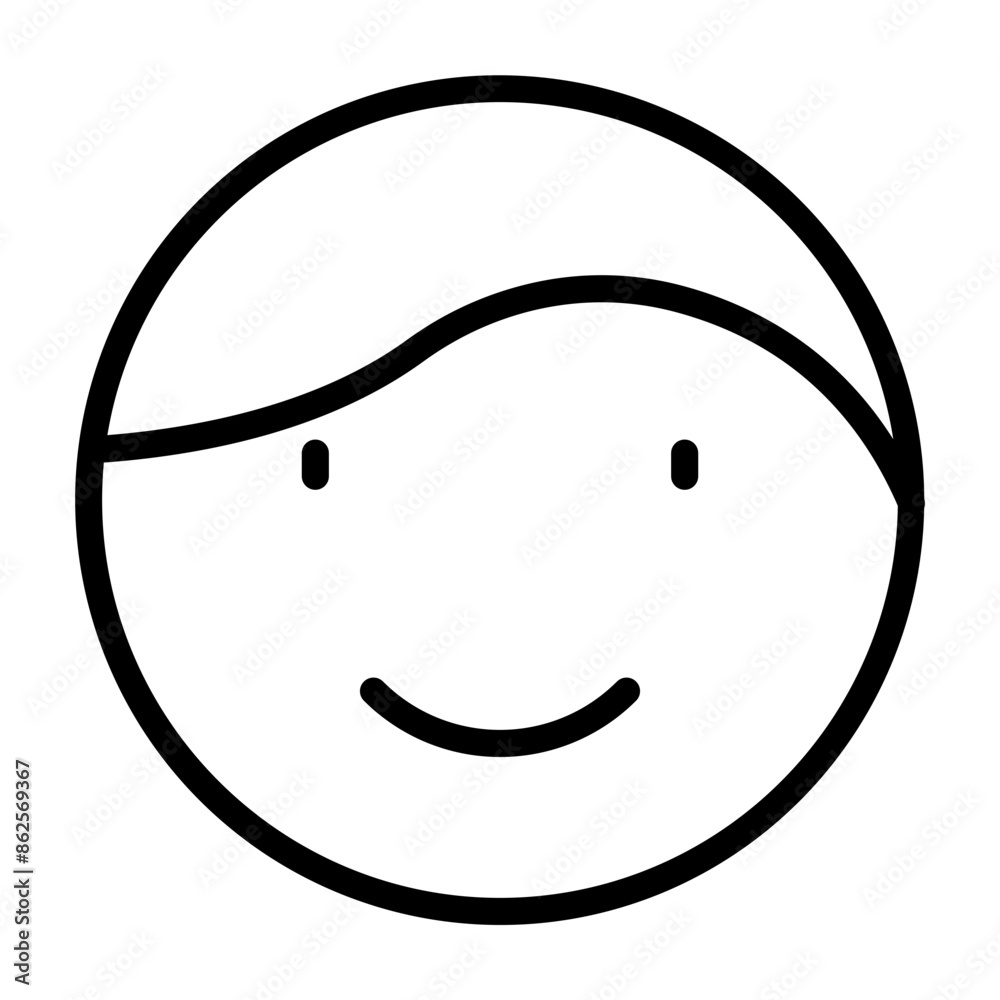 Happy Face Vector Line Icon Design Happy Face Vector Line Icon Design